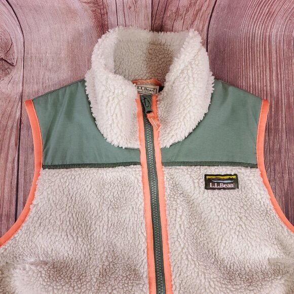 *FLAW* LL Bean Beans Sherpa Fleece Vest Womens Medium Regular Full Zip 519066 - Picture 6 of 16